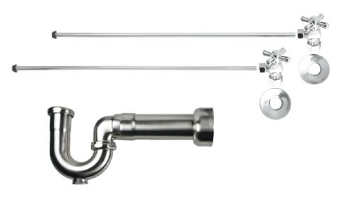 Mountain Plumbing Lavatory Supply Kit w/ New England P-Trap - Satin Brass - MT621MASS-NL/SB