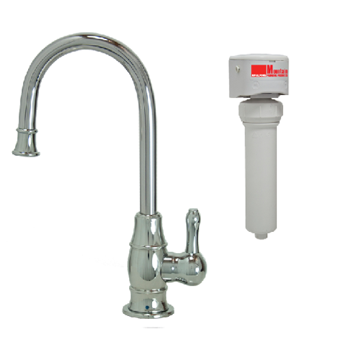 Mountain Plumbing  MT1853FIL-NL/SB Cold Water Mini Trad Faucet w/ MT1250XL Filter - Satin Brass