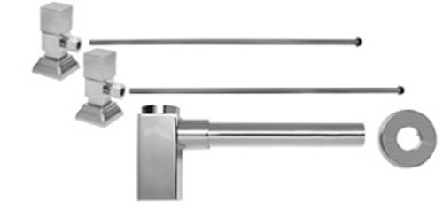 Mountain Plumbing  MT7001-NL/SB Lavatory Supply Kit with Decorative Trap - Square 1/2" - Satin Brass