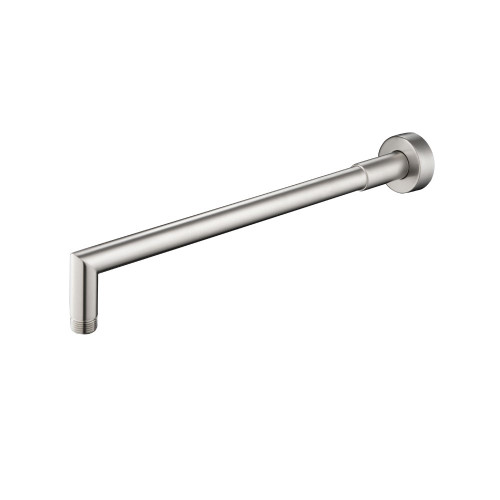 Flusso Wall Mount Round Shower Arm - 16" (400mm) - With Flange - Brushed Nickel - HS1040BN