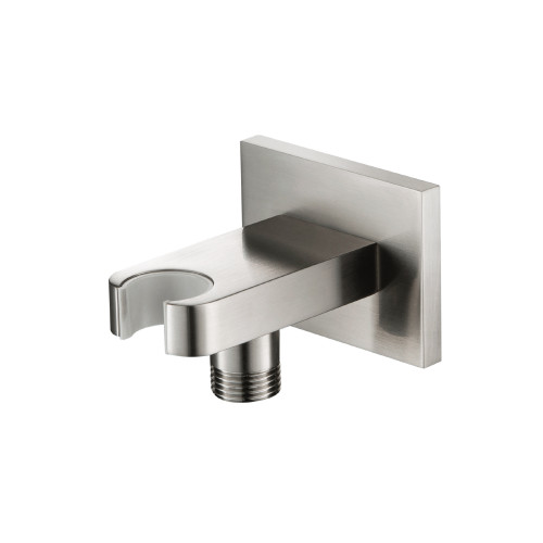 Flusso HS8007BN Wall Elbow With Holder Combo - Brushed Nickel