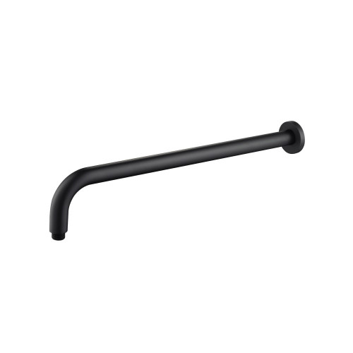 Flusso Wall Mount Round Shower Arm - 20" - With Flange - Matte Black - HS1070MB