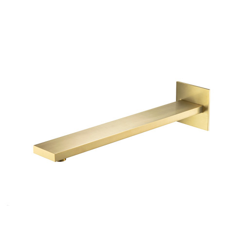 Flusso Wall Mount Shower Arm - 16" (400mm) - With Flange - Satin Brass - HS1060SB