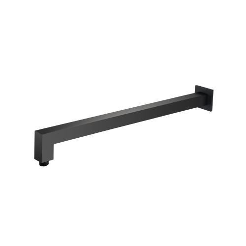 Flusso Wall Mount Square Shower Arm - 20" - With Flange - Matte Black - HS1080MB