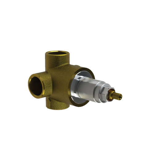 Flusso TVH.4371 3/4" 3-Way Diverter - Rough Brass