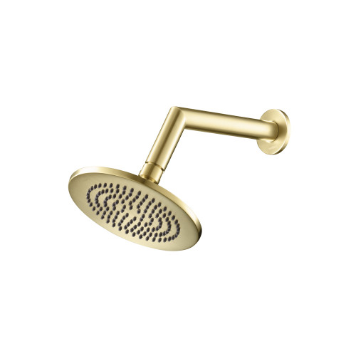 Flusso RHW.6RSB 6" Rain Head with 7" Arm - Satin Brass