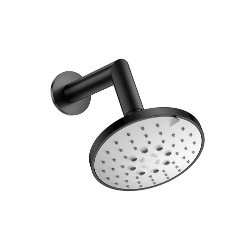 Flusso SHW.6131MB 5" Multi Function Showerhead with 7" Arm - Matte Black Flusso SHW.6131MB 5" Multi Function Showerhead with 7" Arm - Matte Black