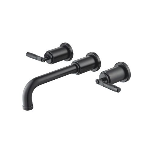 Flusso Trim For Two Handle Wall Mounted Bathroom Faucet - Matte Black - 250.1950TMB