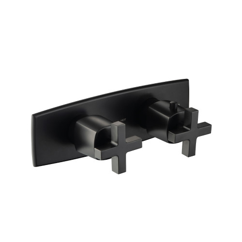 Flusso 240.2693TMB 3/4" Horizontal Thermostatic Shower Valve & Trim - 1 Ouptut - Matte Black