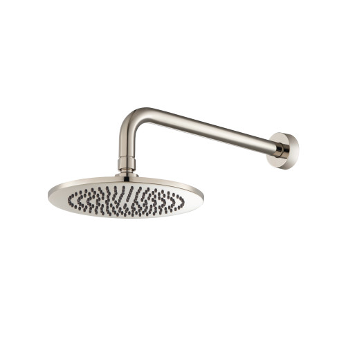 Flusso HS1002WPN 8" Solid Brass Showerhead / Rainhead With 12" Wall Mount Shower Arm - Polished Nickel