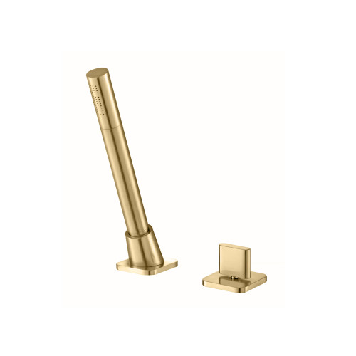 Flusso Deck Diverter With Holder & Hose - Satin Brass - 260.1280SB