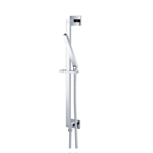 Flusso Hand Shower Faucet Set with Slide Bar, Integrated Elbow & Hose - Chrome - SHS.2018CP