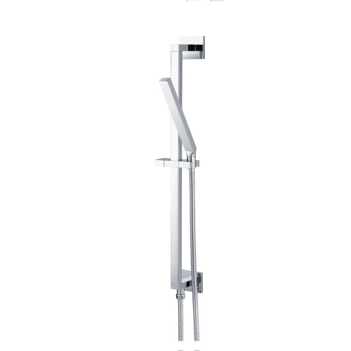 Flusso SHS.2016PN Hand Shower Faucet Set with Slide Bar, Integrated Elbow & Hose - Polished Nickel