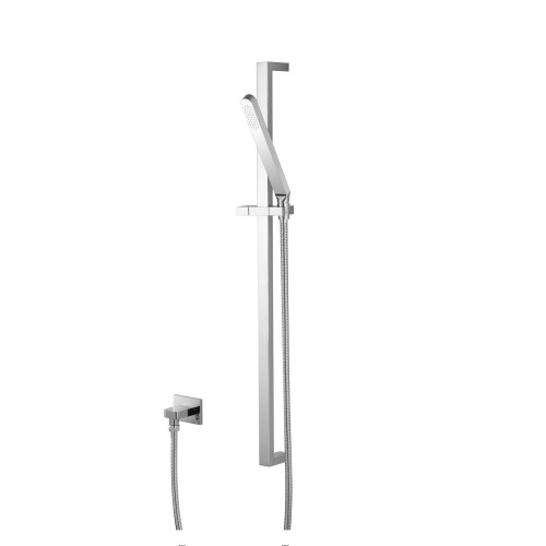 Flusso SHS.1018CP Hand Shower Faucet Set with Slide Bar and Elbow - Chrome