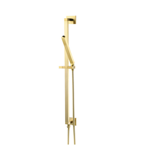 Flusso Hand Shower Faucet Set with Slide Bar, Integrated Elbow & Hose - Satin Brass - SHS.2018SB