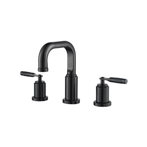 Flusso Three Hole 8" Widespread Two Handle Bathroom Faucet - Matte Black - 250.2000MB