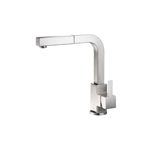 Flusso K.1330SS Deus - Dual Spray Stainless Steel Kitchen Faucet With Pull Out - Stainless Steel