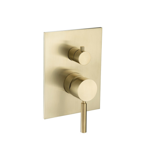 Flusso Tub / Shower Trim With Pressure Balance Valve - 2-Output - Satin Brass - UF.2100SB