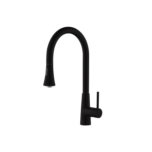 Flusso K.1290MB Zest - Dual Spray Stainless Steel Kitchen Faucet With Pull Out - Matte Black
