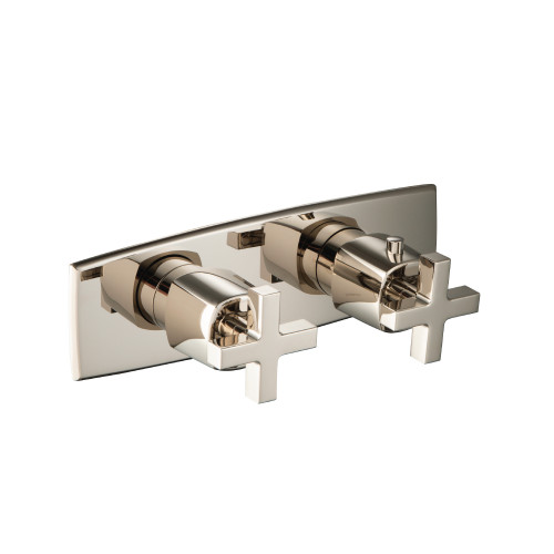 Flusso 3/4" Horizontal Thermostatic Shower Valve & Trim - 2 Output - Polished Nickel - 240.2717PN