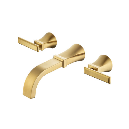 Flusso Two Handle Wall Mounted Bathroom Faucet - Satin Brass - 230.1950SB