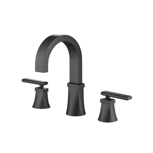 Flusso 230.2000MB Three Hole 8" Widespread Two Handle Bathroom Faucet - Matte Black