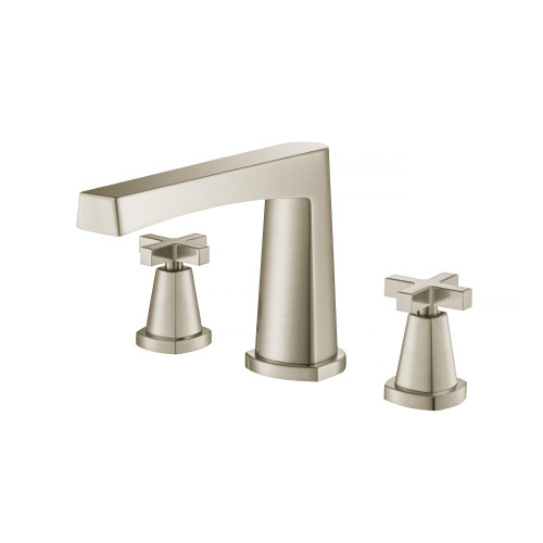 Flusso 3 Hole Deck Mount Roman Tub Faucet - Brushed Nickel - 240.2410BN