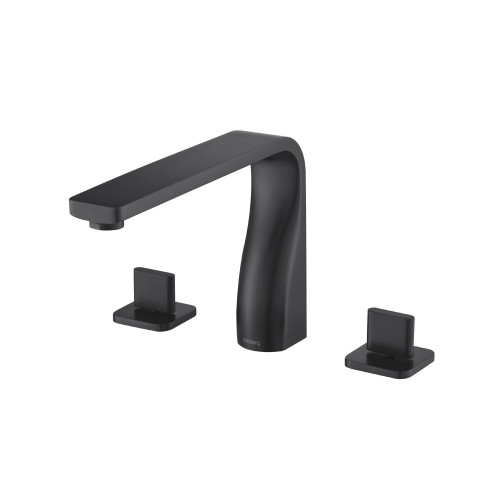 Flusso 3 Hole Deck Mount Roman Tub Faucet - Matte Black - 260.2410MB
