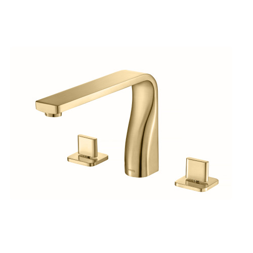 Flusso 3 Hole Deck Mount Roman Tub Faucet - Satin Brass - 260.2410SB