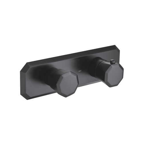Flusso 230.2693MB 3/4" Horizontal Thermostatic Shower Valve & Trim - 1 Ouptut - Matte Black
