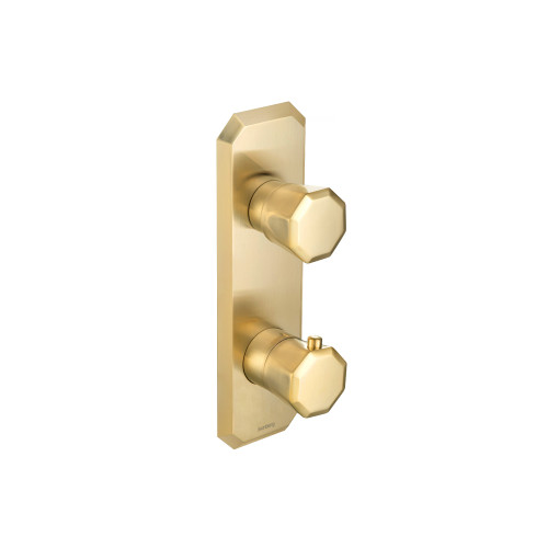 Flusso 230.2720SB 3/4" Horizontal Thermostatic Shower Valve & Trim - 1- Output - Satin Brass