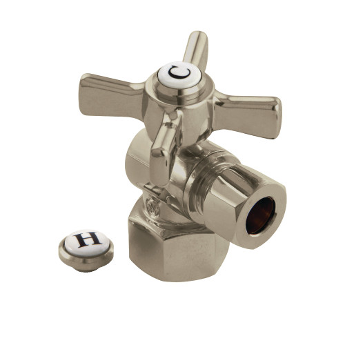 Kingston Brass CC43108ZX 1/2" Fip X 3/8" Od Compression Angle Valve - Brushed Nickel