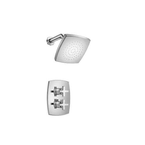Flusso 240.7000CP Single Output Shower Faucet Set With Shower Head And Arm - Chrome