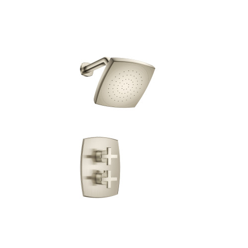 Flusso Single Output Shower Faucet Set With Shower Head And Arm - Brushed Nickel - 240.7000BN
