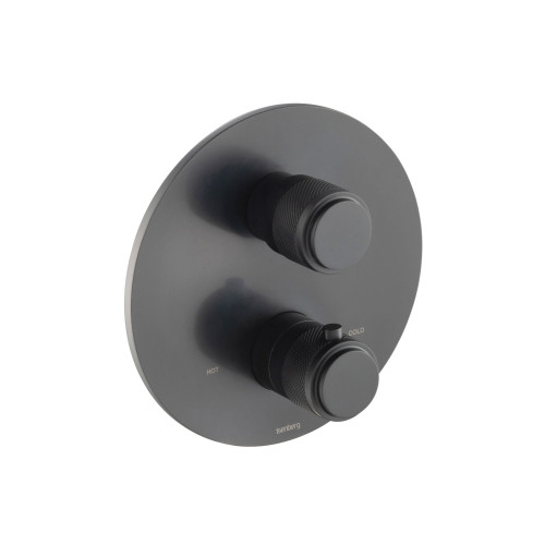 Flusso 250.4301MB 3/4" Thermostatic Valve & Trim - 3 Output - Matte Black
