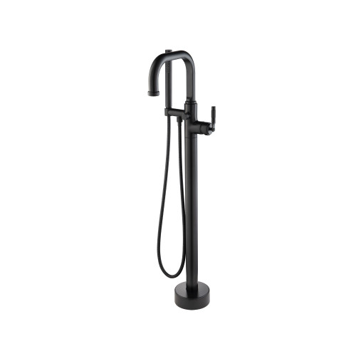 Flusso Freestanding Floor Mount Bathtub / Tub Filler With Hand Shower - Matte Black - 250.1170MB