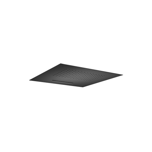 Flusso 15" Stainless Steel Flush Mount Rainhead With Cascade Watefall - Matte Black - CSS.15SMB