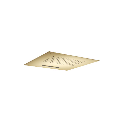 Flusso 15" Stainless Steel Flush Mount Rainhead With Cascade Watefall - Satin Brass - CSS.15SSB
