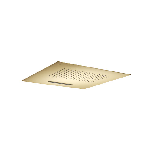 Flusso 20" Stainless Steel Flush Mount Rainhead With Cascade Watefall - Satin Brass - CSS.20SSB