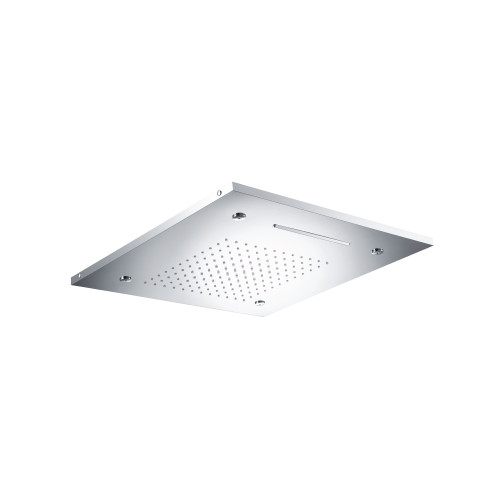 Isenberg  MSS.20SSB 20" Stainless Steel Flush Mount Rainhead With Cascade Watefall & Mist Flow - Satin Brass