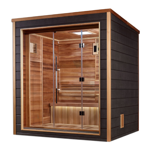 Golden Designs Drammen 3 Person Outdoor Traditional Sauna (GDI-8203-01) - Canadian Red Cedar Interior