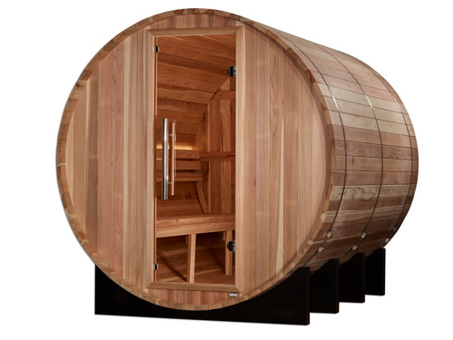 Golden Designs "Klosters" 6 Person Barrel Traditional Sauna -  Pacific Cedar - GDI-B006-01