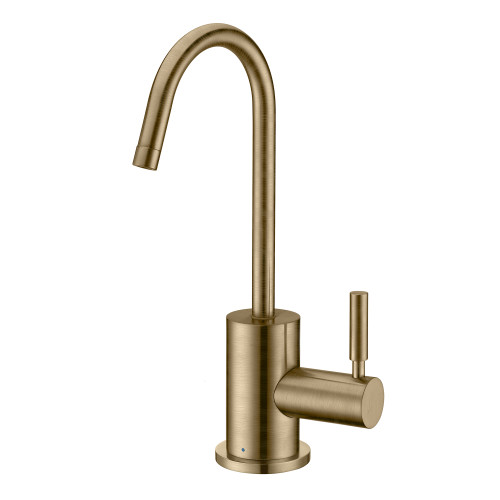 Whitehaus WHFH-C1010-AB Point of Use Cold Water Drinking Faucet with Gooseneck Swivel Spout - Antique Brass