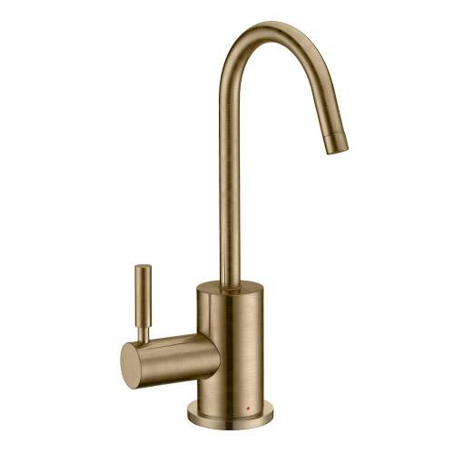 Whitehaus  WHFH-H1010-AB Point of Use Instant Hot Water Drinking Faucet with Gooseneck Swivel Spout - Antique Brass