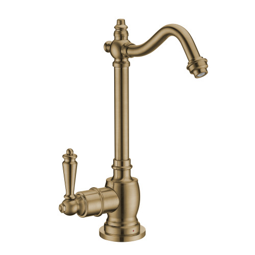 Whitehaus WHFH-H1006-AB Point of Use Instant Hot Water Drinking Faucet with Traditional Spout - Antique Brass