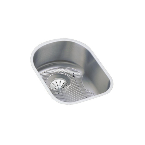 Elkay Lustertone Classic Stainless Steel 14" x 17-1/2" x 7-1/2", Single Bowl Undermount Sink Kit - ELUH1317DBG