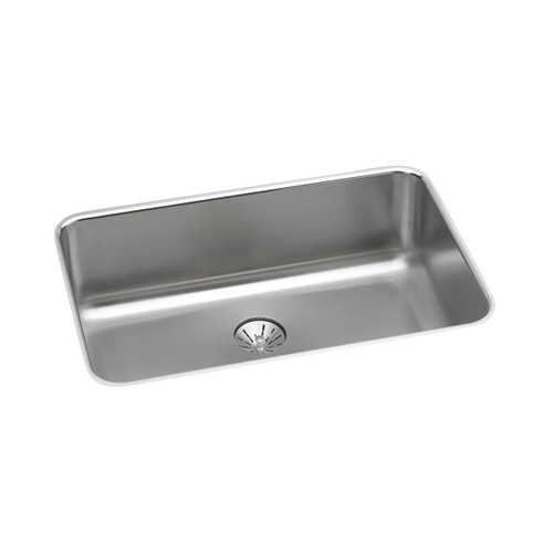 Elkay Lustertone Classic Stainless Steel 26-1/2" x 18-1/2" x 8", Single Bowl Undermount Sink with Perfect Drain - ELUH2416PD