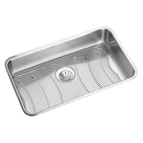 Elkay Lustertone Classic Stainless Steel, 30-1/2" x 18-1/2" x 7-1/2", Single Bowl Undermount Sink Kit w/Perfect Drain - ELUH2816PDBG