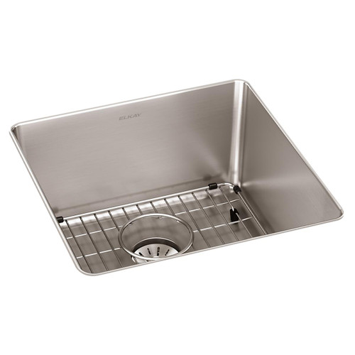 ELKAY  ELUHH1616TPDBG Lustertone Iconix 16 Gauge Stainless Steel 18-1/2" x 18-1/2" x 9" Single Bowl Undermount Sink Kit with Perfect Drain