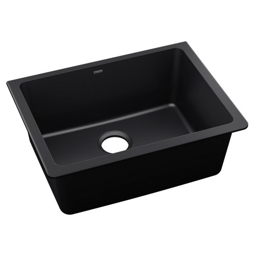 ELKAY ELXU2522CA0 Quartz Luxe 24-5/8" x 18-1/2" x 9-1/2", Single Bowl Undermount Sink, Caviar